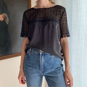 The Kooples Lace and Silk top